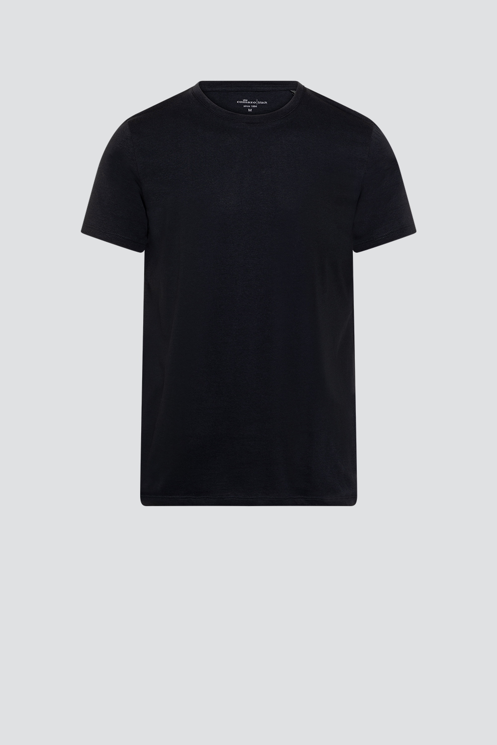 Produktbild Vorderansicht Basic Shirt kurzarm Rundhals von Comazo in der Farbe Nachtblau aus 100% Baumwolle