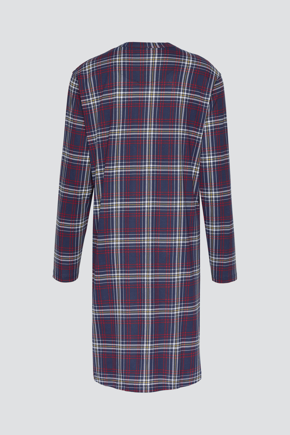 Produktbild Rückansicht Comazo Damen Nachthemd aus 100% Baumwolle in Blau kariert