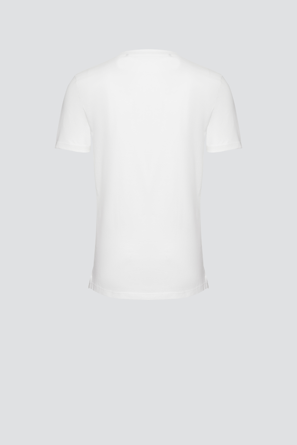 Produktbild Rückansicht Comazo Herren Basic Shirt kurzarm V-Hals Ausschnitt Farbe Weiß aus Baumwolle