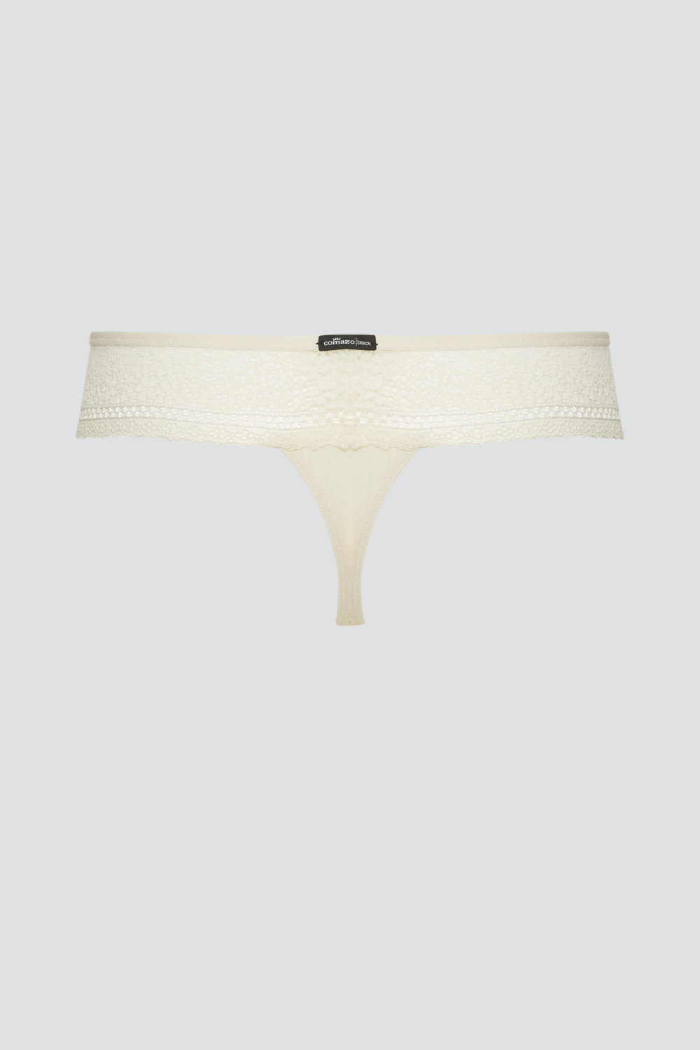 Produktbild Rückseite String von Comazo in der Farbe Ecru mit schönen Spitzen-Details