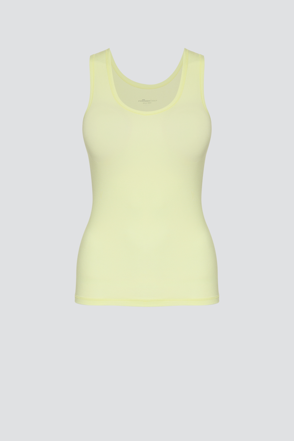 Produktbild Vorderansicht Comazo Damen Unterhemd Achselträger Farbe Lime Cream mit MicroModal®