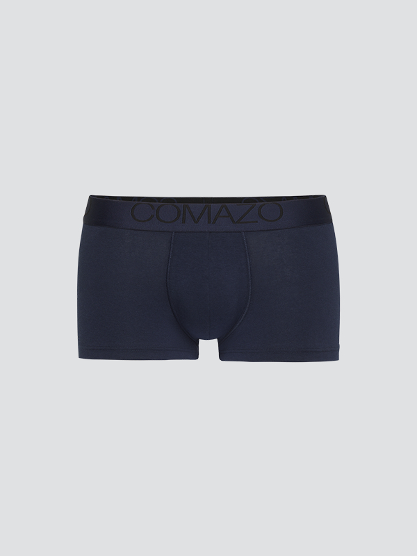Product image front view of short pants by Comazo in navy with logo waistband