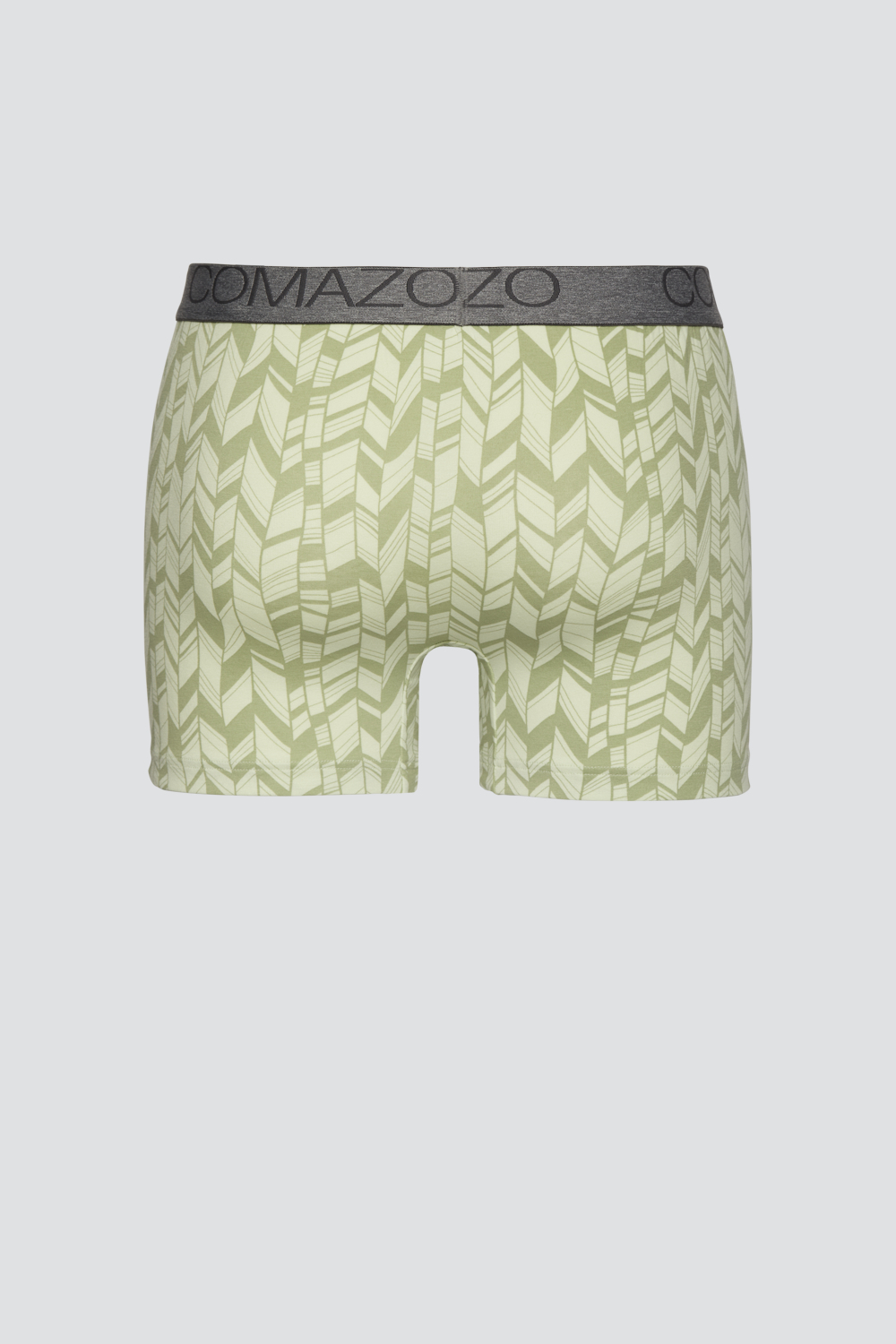 Product image rear view of Comazo men's trunks in printed lime cream