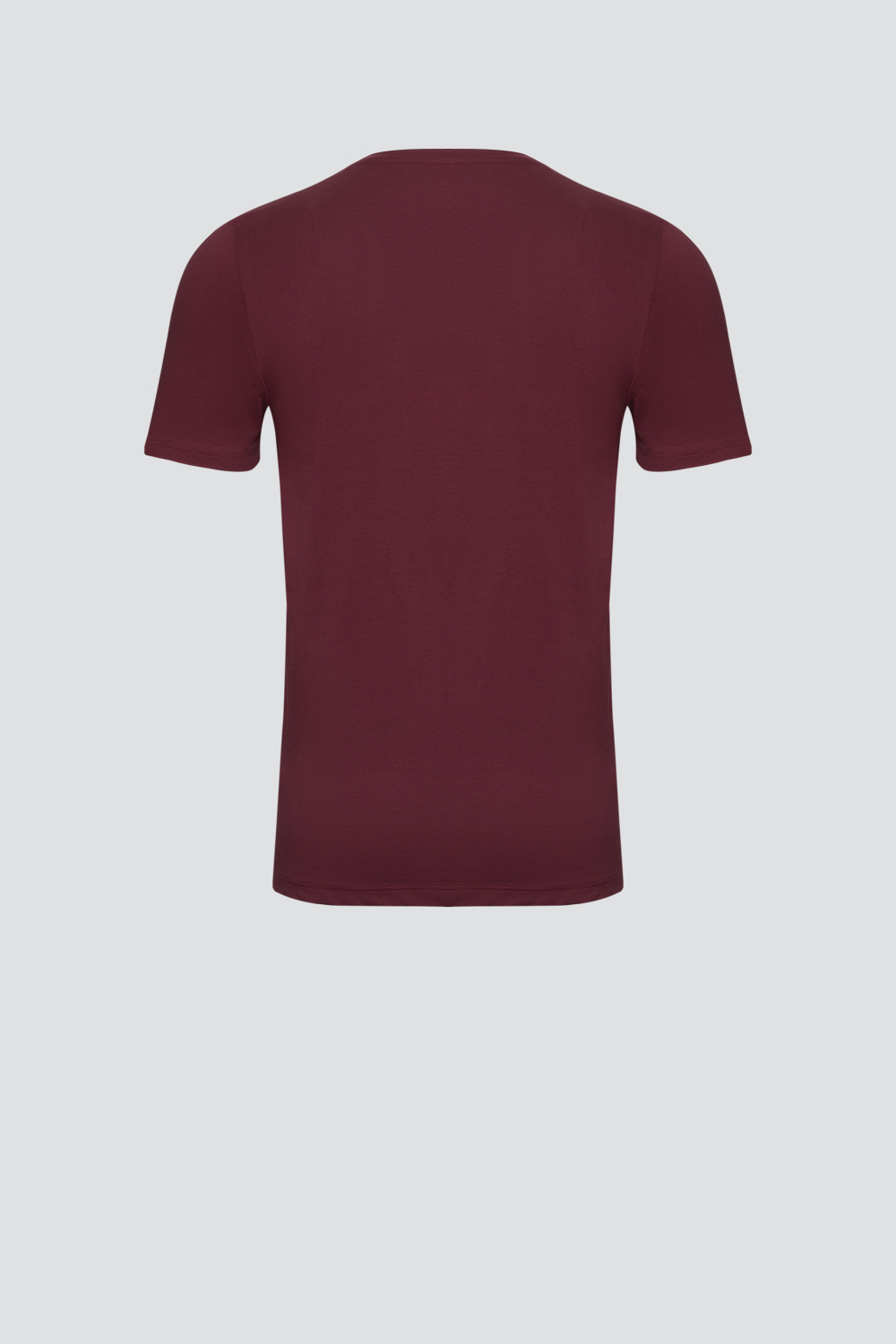 Product image back view Comazo men's basic short-sleeve shirt color merlot