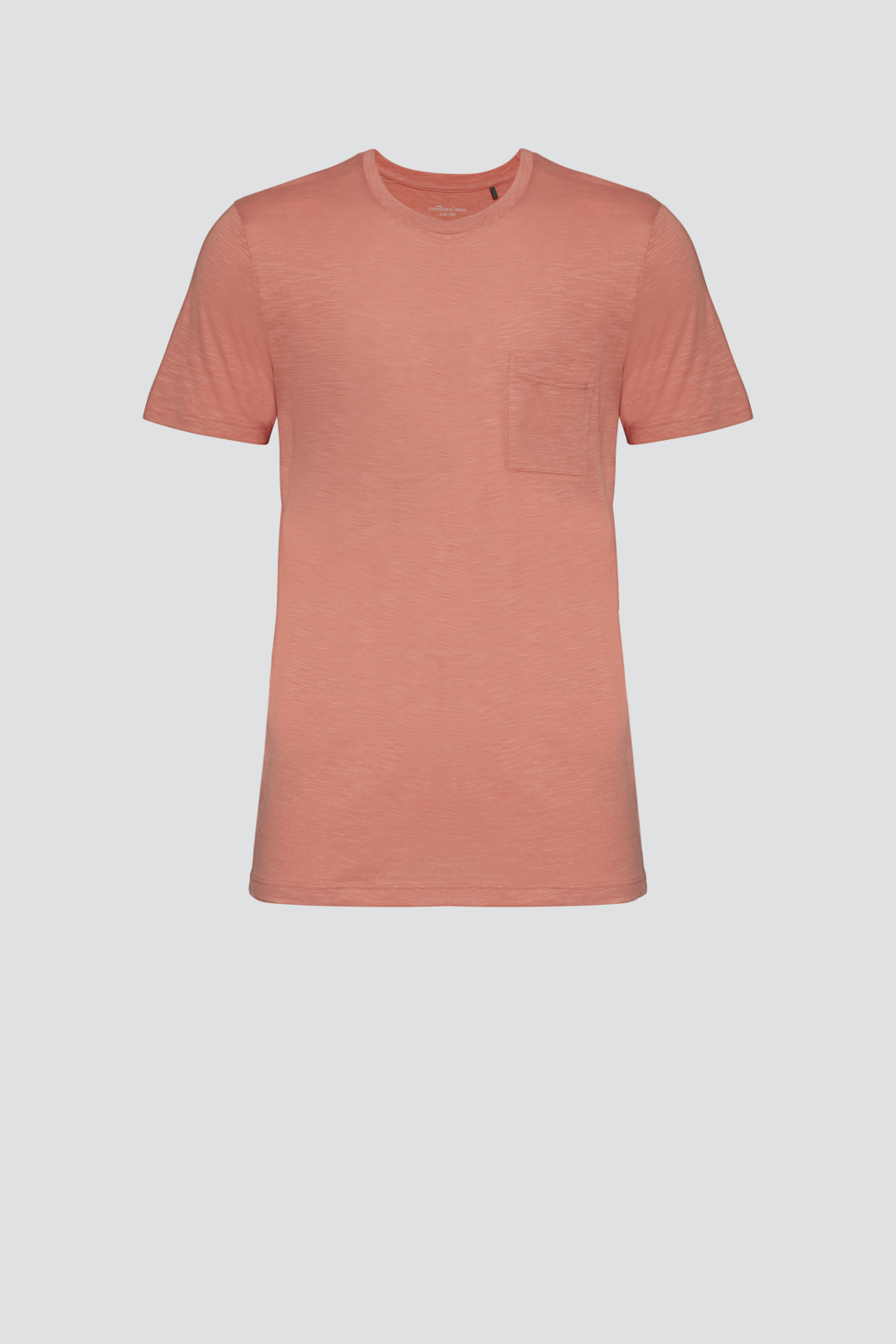 Produktbild Vorderansicht Comazo Herren Shirt Rundhals aus Flammgarn Farbe Papaya