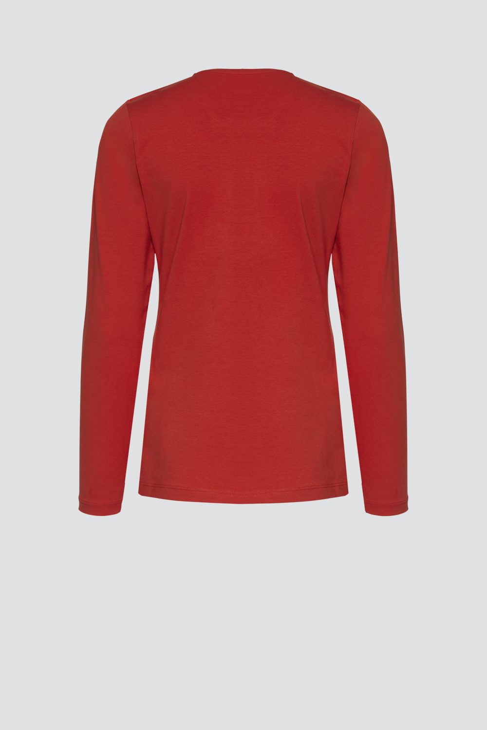 Produktbild Rückansicht Comazo Damen Basic Shirt langarm Farbe Paprika