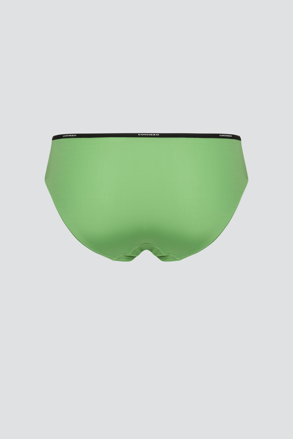 Produktbild Rückansicht Jazz-Pants low-cut mit Microfaser-Touch von Comazo in der Farbe Tropical Green mit schwarzem Bund mit Comazo-Logo Druck