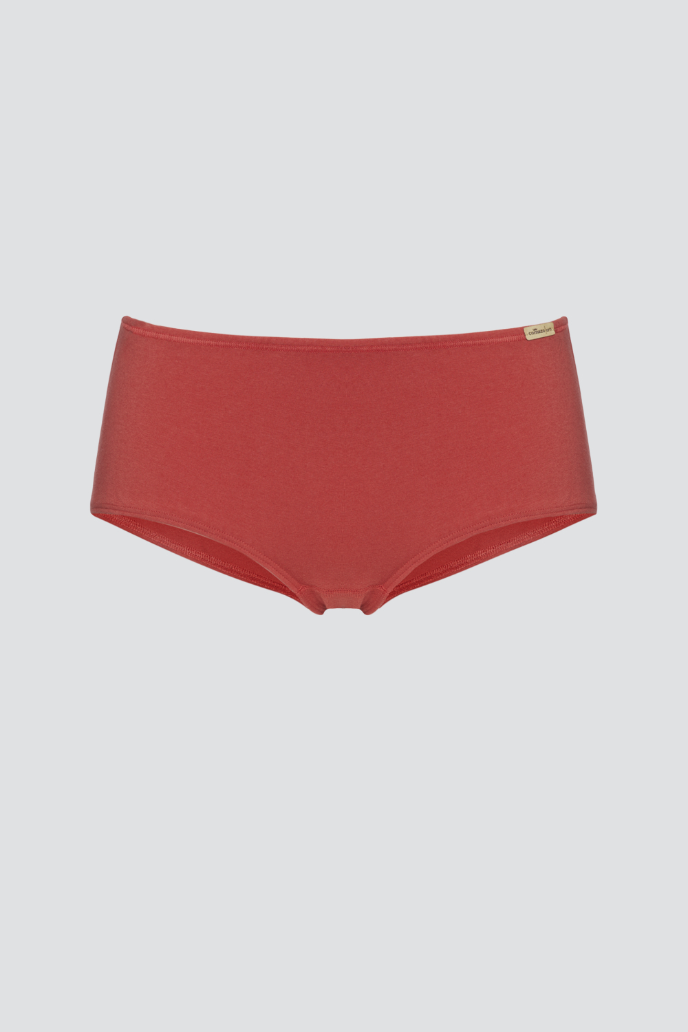 Produktbild Vorderansicht Fairtrade Panty von Comazo in der Farbe Cranberry.