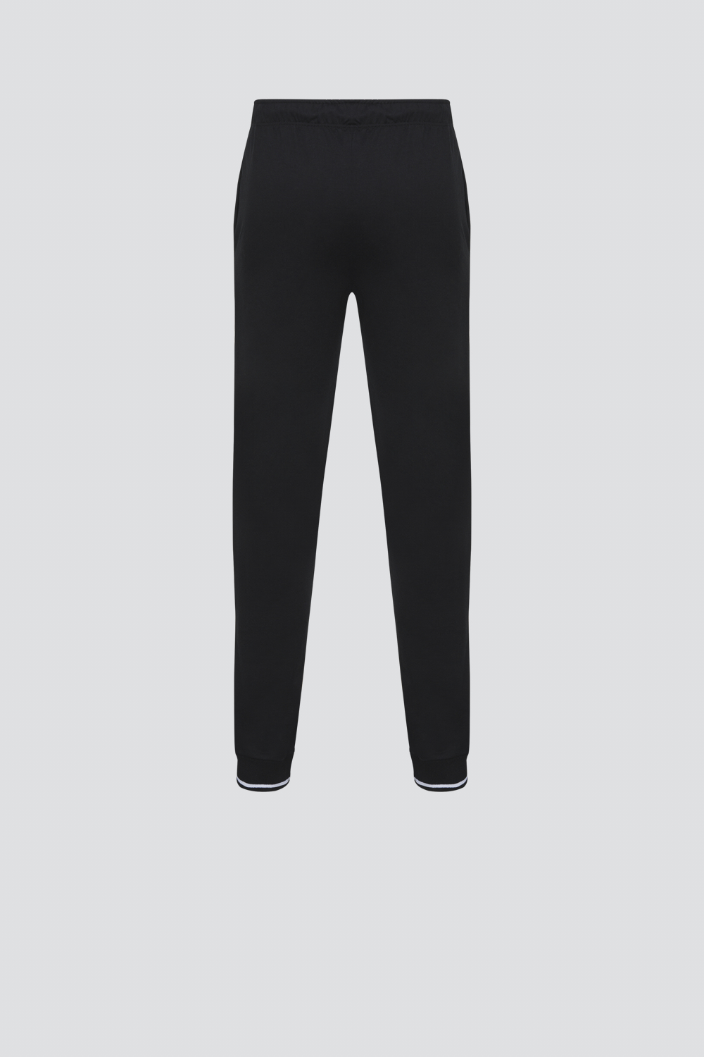 Produktbild Rückansicht Hose lang mit Bündchen von Comazo in der Farbe Schwarz mit Kordelzug und seitlichen Eingriffstaschen