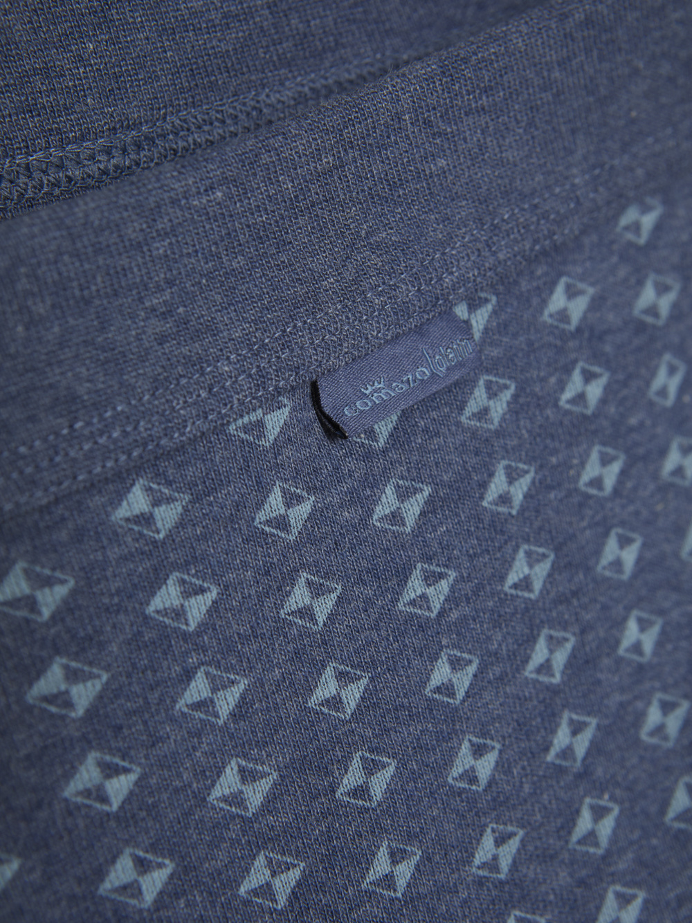 Detailbild Comazo Herren Unterhose kurz mit Eingriff Farbe Blau-Melange gemustert