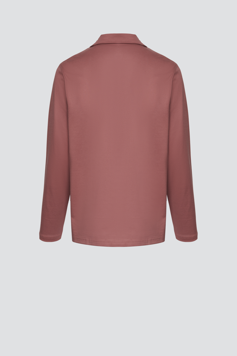 Produktbild Rückansicht Pyjamajacke von Comazo in der Farbe Old Rose aus 100% merzerisierter Baumwolle mit Knopfleiste & Brusttasche