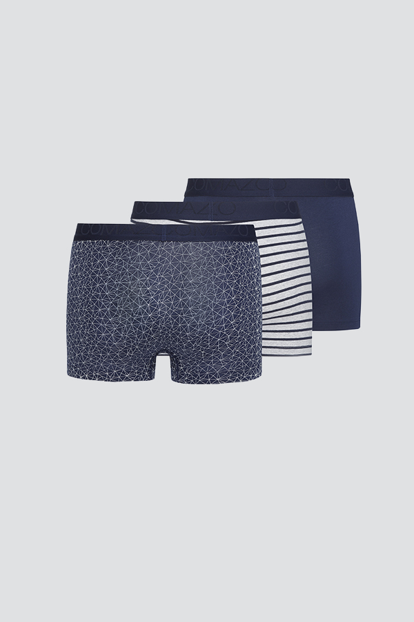 Produktbild Rückansicht  Pants 3er Pack "Navy" von Comazo in verschiedenen Mustern und Farben