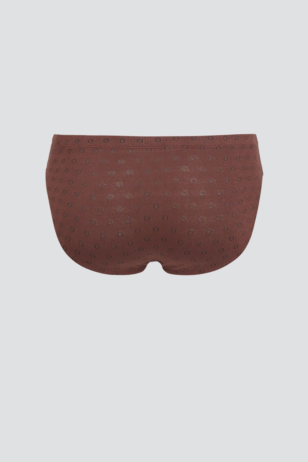 Produktbild Rückansicht Slip von Comazo in der Farbe Cognak mit schwarzen Kreisen