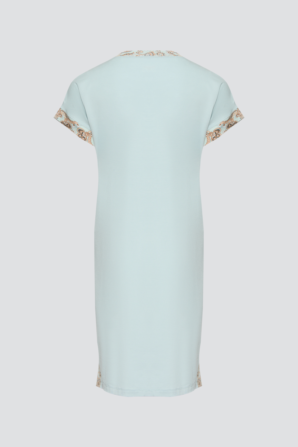 Produktbild Rückansicht Comazo Damen Nachthemd aus Micromodal Farbe Waterblue