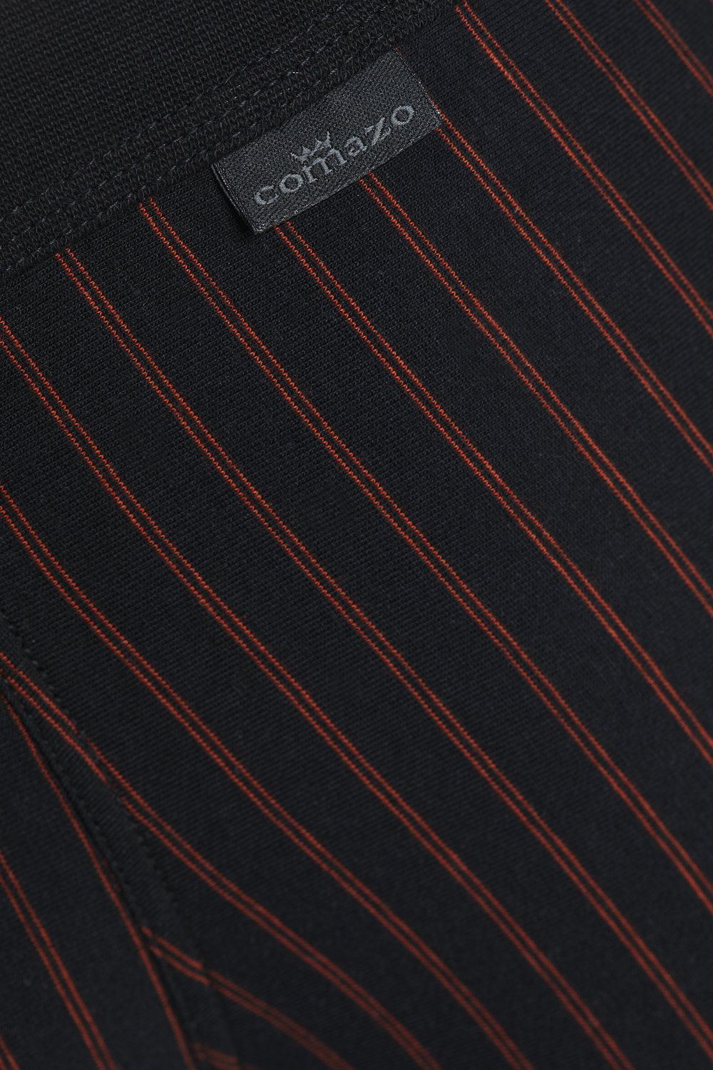 Detailbild Trunks von Comazo in der Farbe Schwarz mit Streifen aus 100% Baumwolle