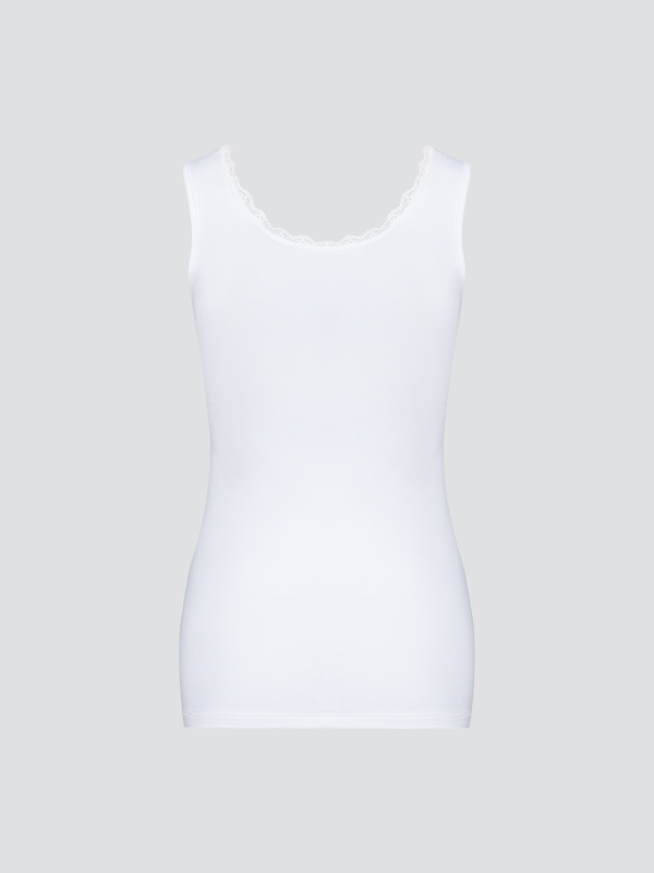 Produktbild Rückansicht Teenie Unterhemd von Comazo in der Farbe Weiß mit Spitzenbördchen