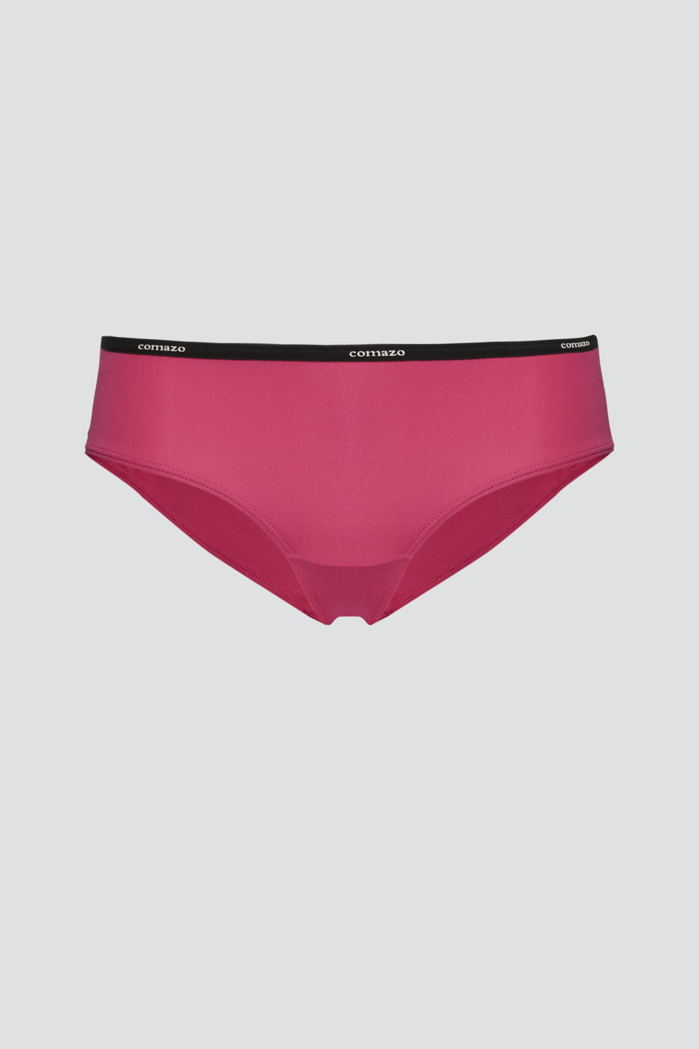 Produktbild Vorderansicht Jazz-Pants low-cut mit Microfaser-Touch von Comazo in der Farbe Paradise Pink mit schwarzem Bund mit Comazo-Logo Druck