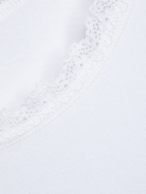 Detailbild Teenie Unterhemd von Comazo in der Farbe Weiß mit Spitzenbördchen