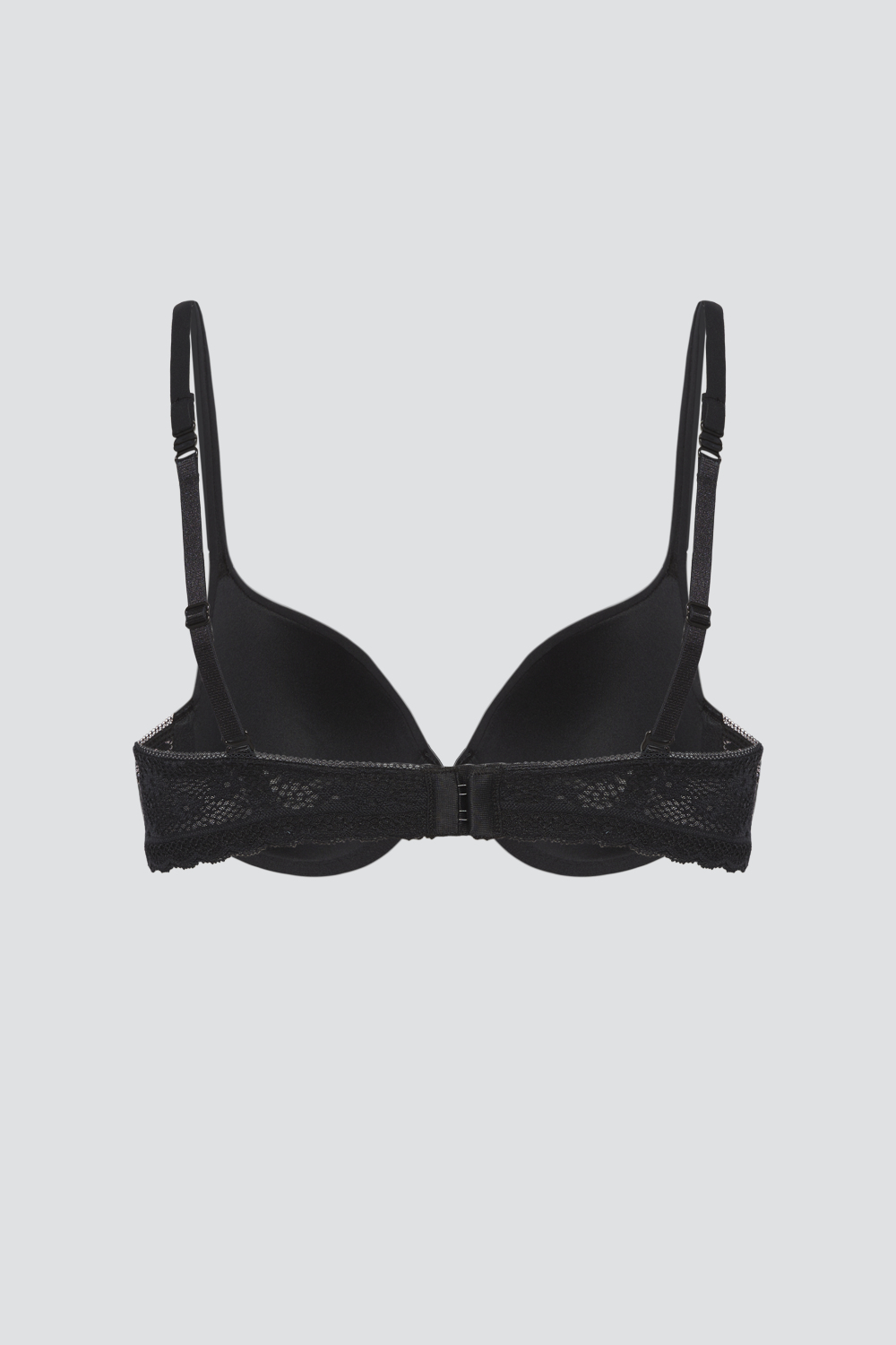 Product image back view: Comazo women's bra, color black with lace
