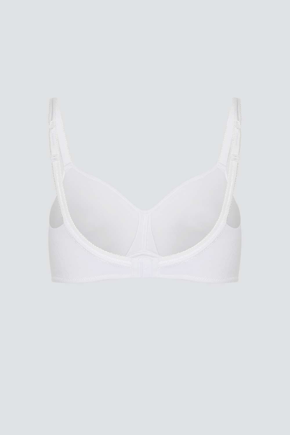 Produktbild Rückansicht BH ohne Bügel von Comazo in der Farbe Weiß mit Spacer und MicroModal®