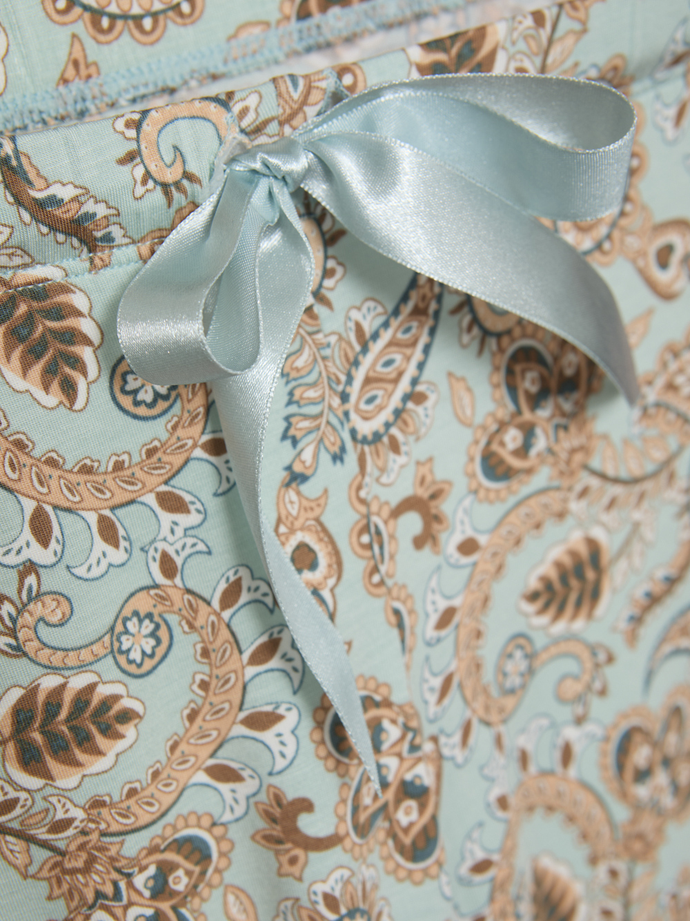 Detailbild Comazo Damen Schlafhose aus Micromodal Farbe Water Blue Print