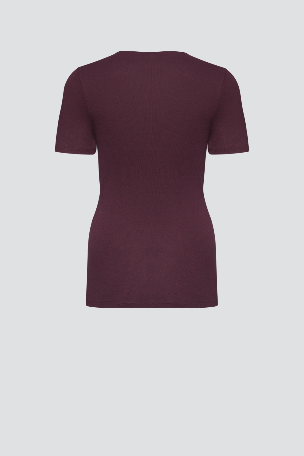 Produktbild Rückansicht: Fairtrade Kurzarm Shirt von Comazo in der Farbe Burgund aus 100% Baumwolle in Feinripp-Qualität