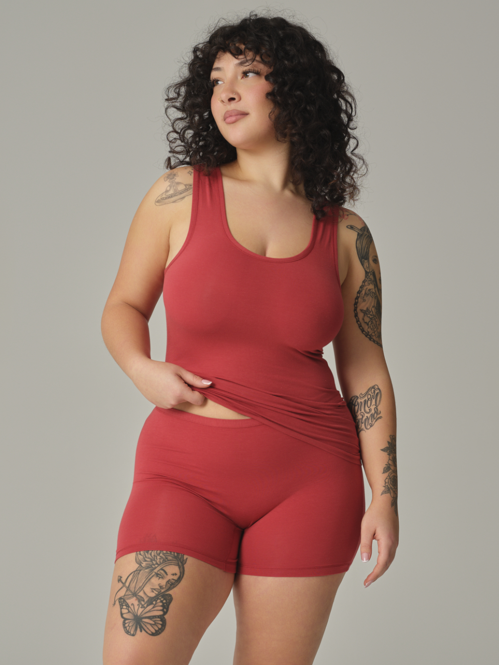 Panty mit kurzem Bein aus Baumwolle und Micromodal