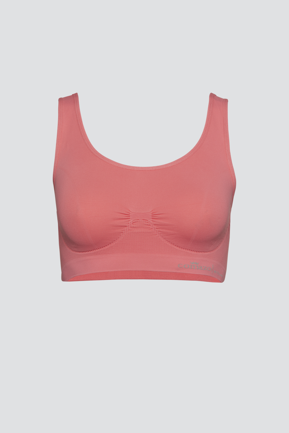 Produktbild Vorderansicht Seamless Soft-BH/Sport BH von Comazo in der Farbe Grenadine