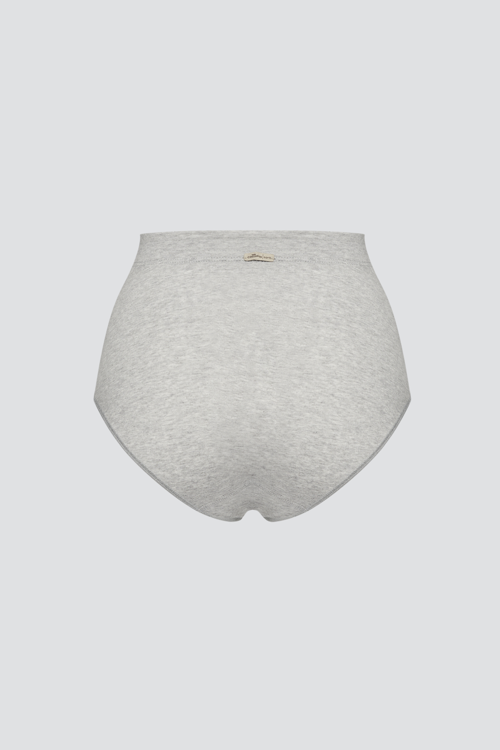 Product image rear view – Fairtrade maternity slip by Comazo in grey melange with extra-high front panel