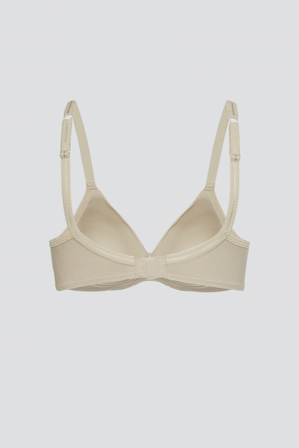 Produktbild Rückansicht BH mit Spacer von Comazo in der  Farbe Powder aus MicroModal® und Jaquard-Spitze ohne Bügel