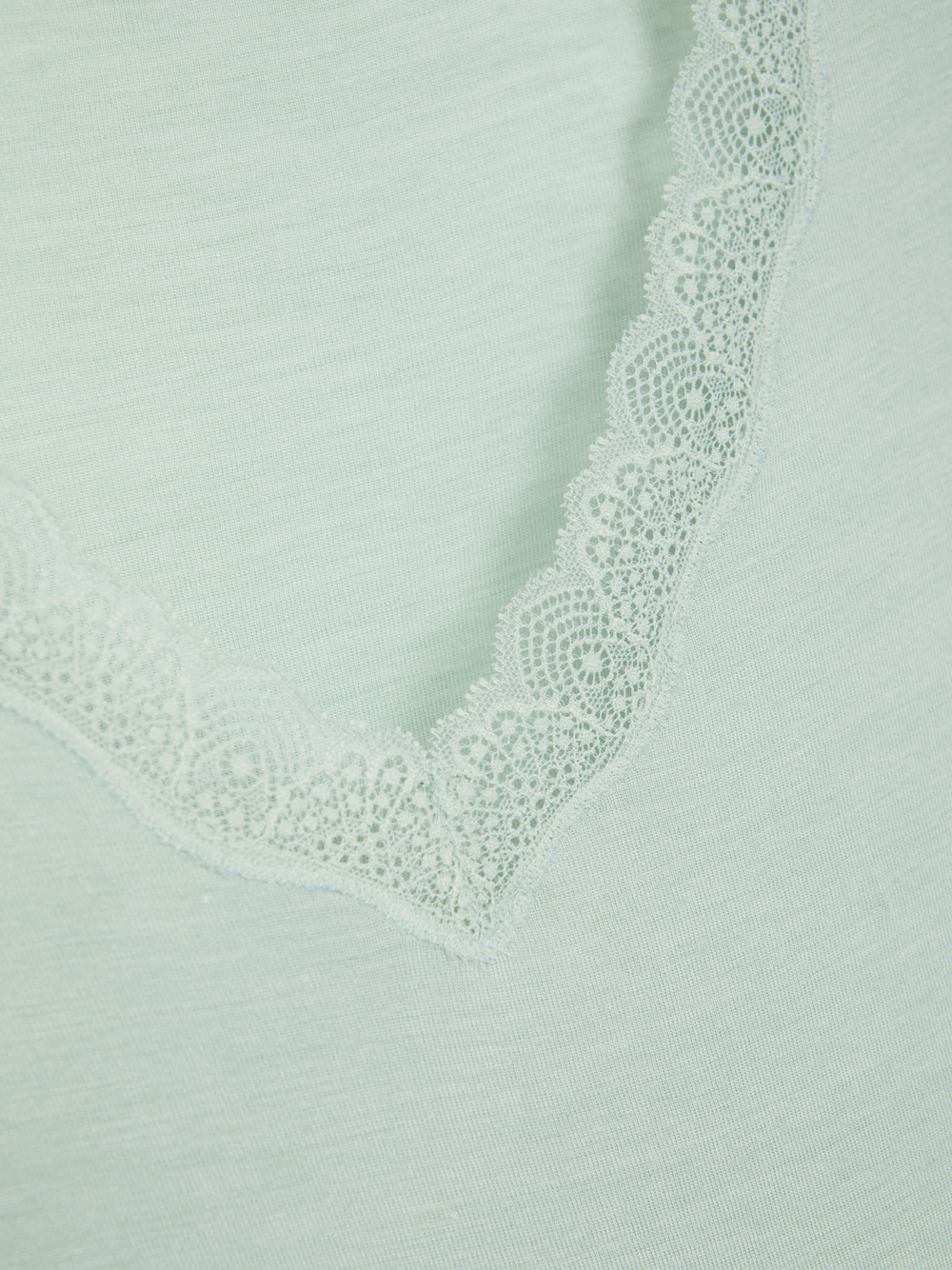 Detailbild Comazo Damen Merinowolle-Seide Shirt mit Spitze Farbe Salbei