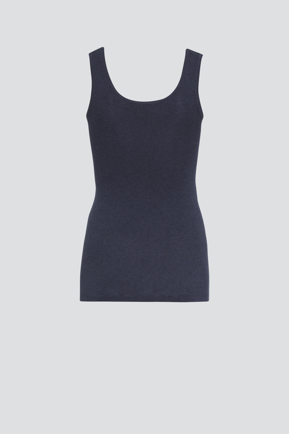 Produktbild Rückansicht Fairtrade Unterhemd Achselträger von Comazo in der Farbe Marine-Melange