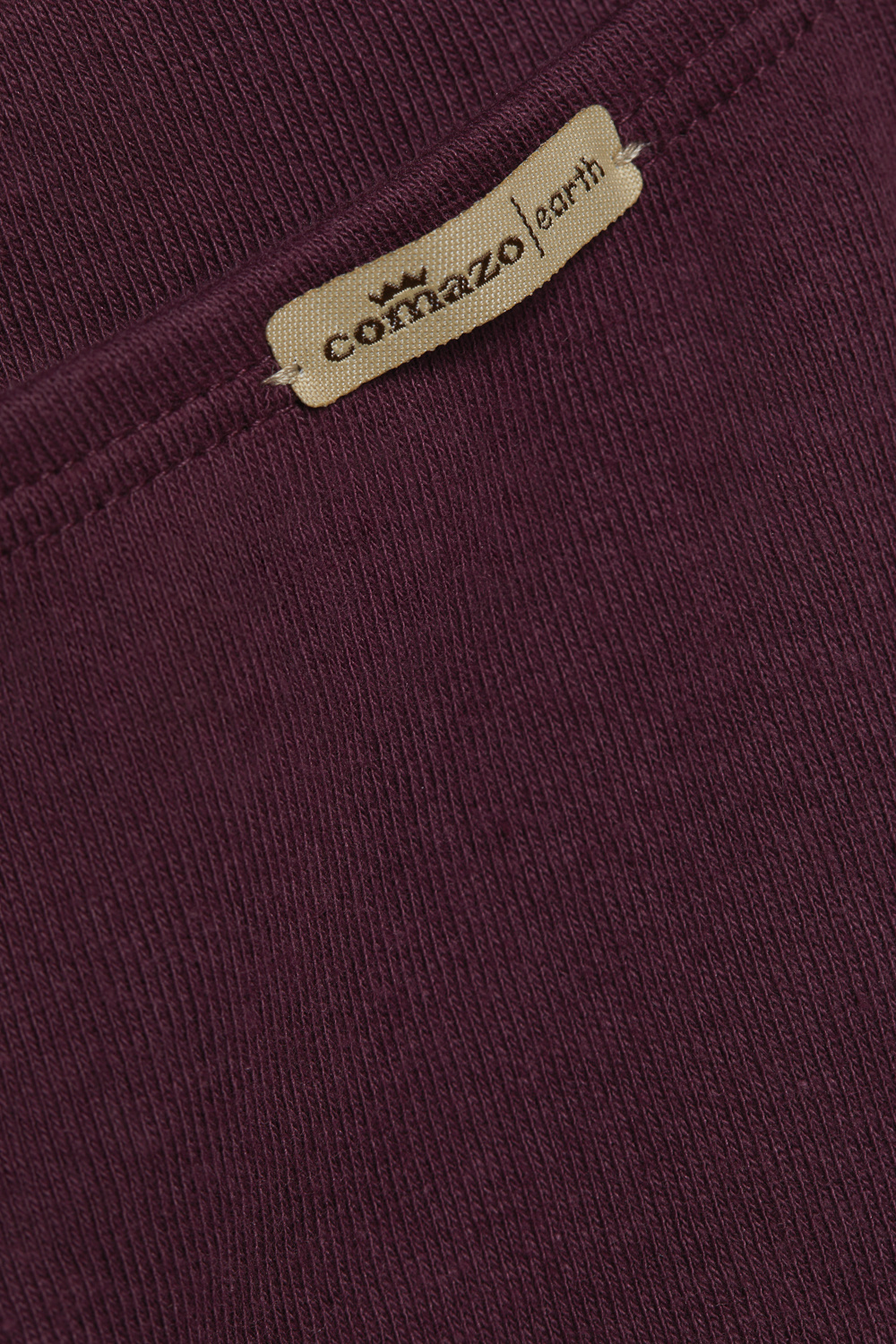 Detail image: Fairtrade panty from Comazo in burgundy, made from 100% cotton in fine-rib quality.