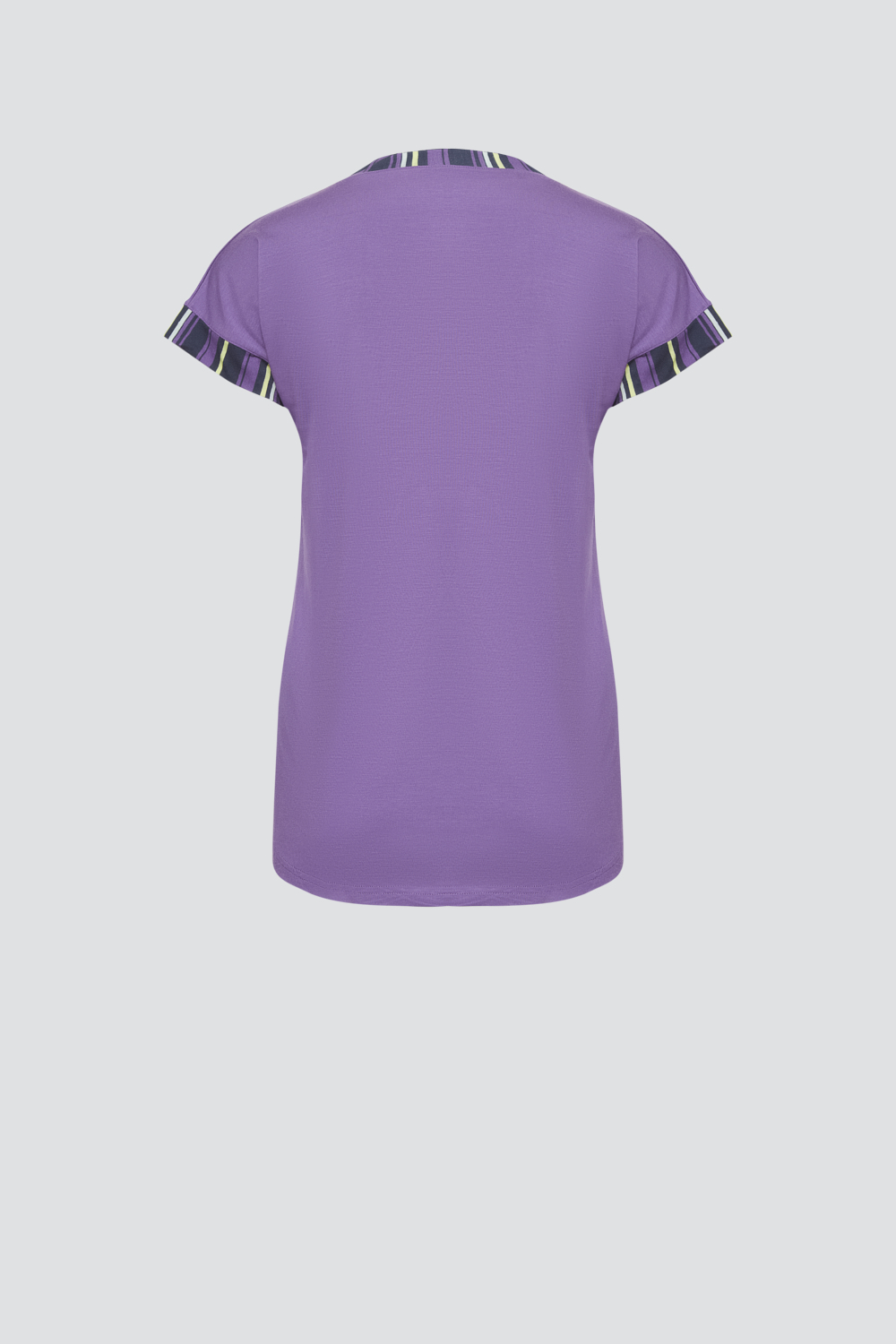 Produktbild Rückansicht Comazo Damen Shirt 1/4 Arm aus Mircromodal mit V-Ausschnitt Farbe Purple