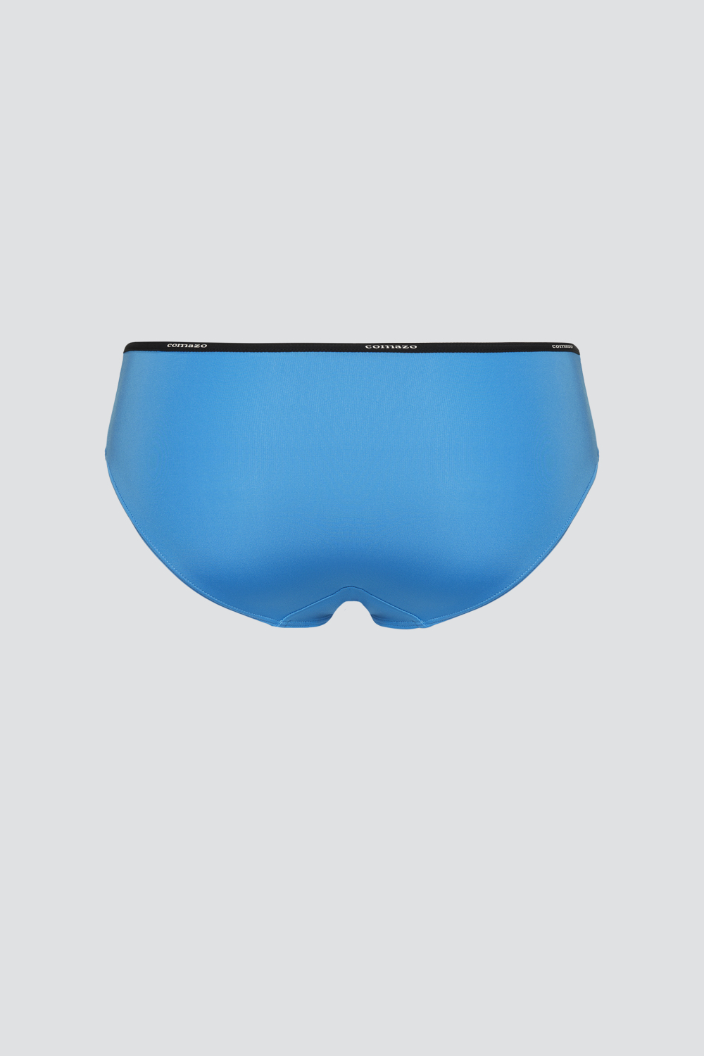 Produktbild Rückansicht Jazz-Pants low-cut mit Microfaser-Touch von Comazo in der Farbe Pacific Blue mit schwarzem Bund mit Comazo-Logo Druck