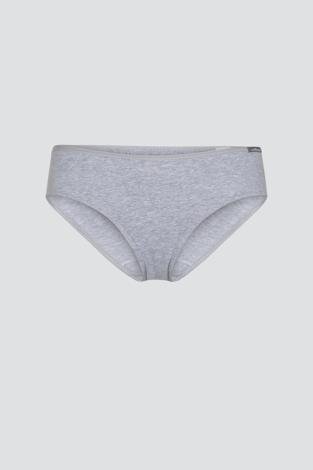 Product image front view of hip brief by Comazo in the color silver melange.