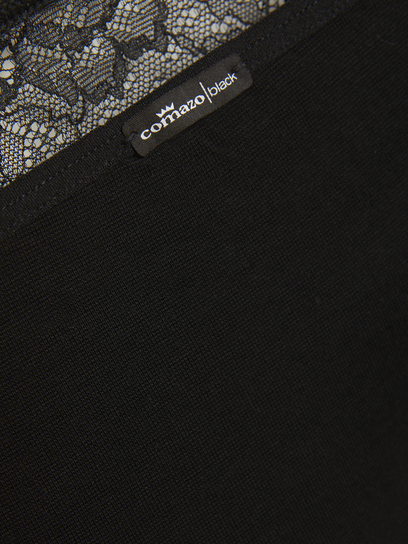 Detailbild Comazo Damen Jazz-Pants aus Modal mit Spitze Farbe Schwarz