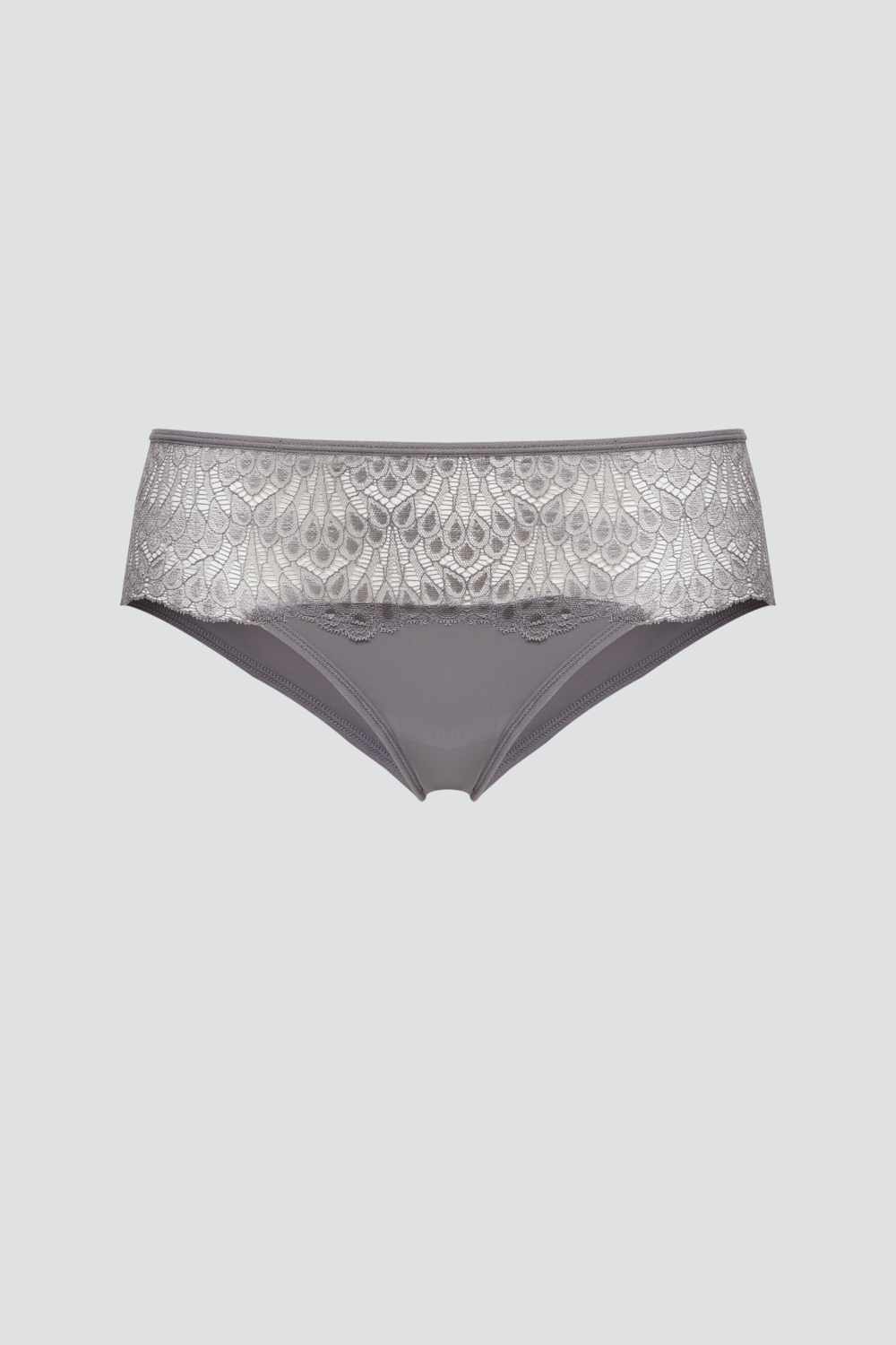 Produktbild Vorderansicht Comazo Damen Jazz-Pants mit Spitze Farbe Gray Lilac