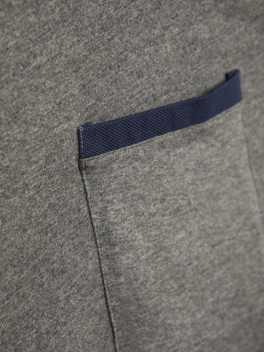 Detailbild Comazo Herren Schlafanzug lang aus 100% Baumwolle Farbe Grau-Melange