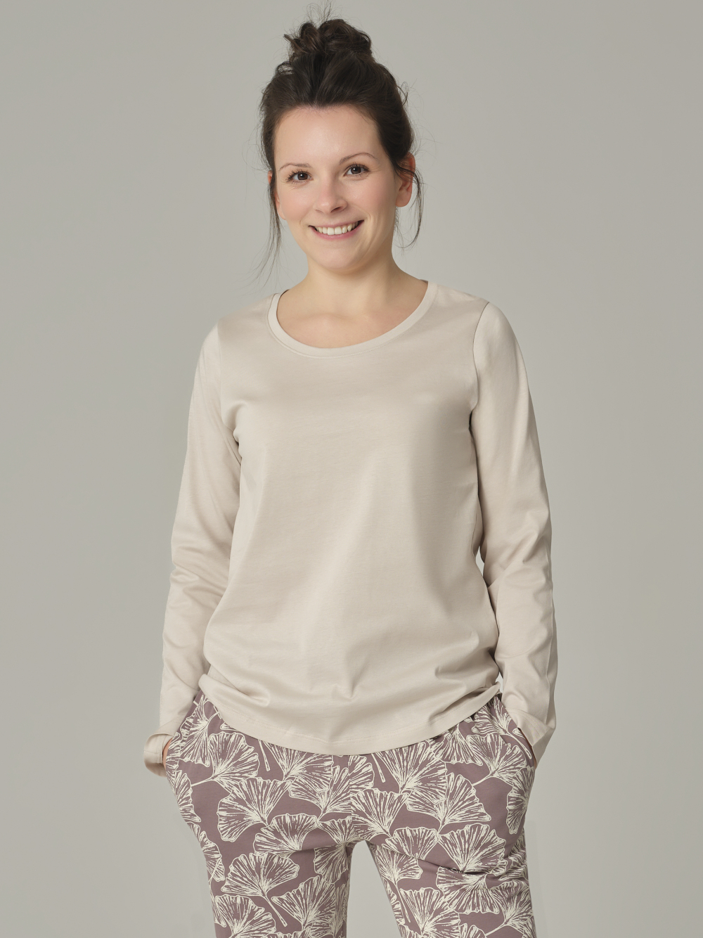 Schlafshirt aus merzerisierter Baumwolle