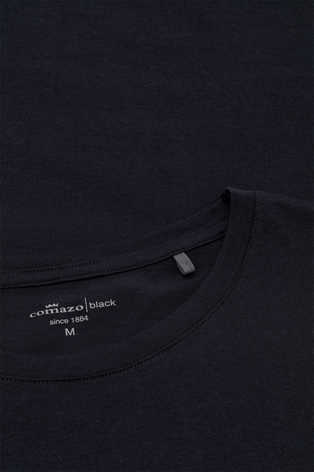 Detailbild Basic Shirt kurzarm Rundhals von Comazo in der Farbe Nachtblau aus 100% Baumwolle