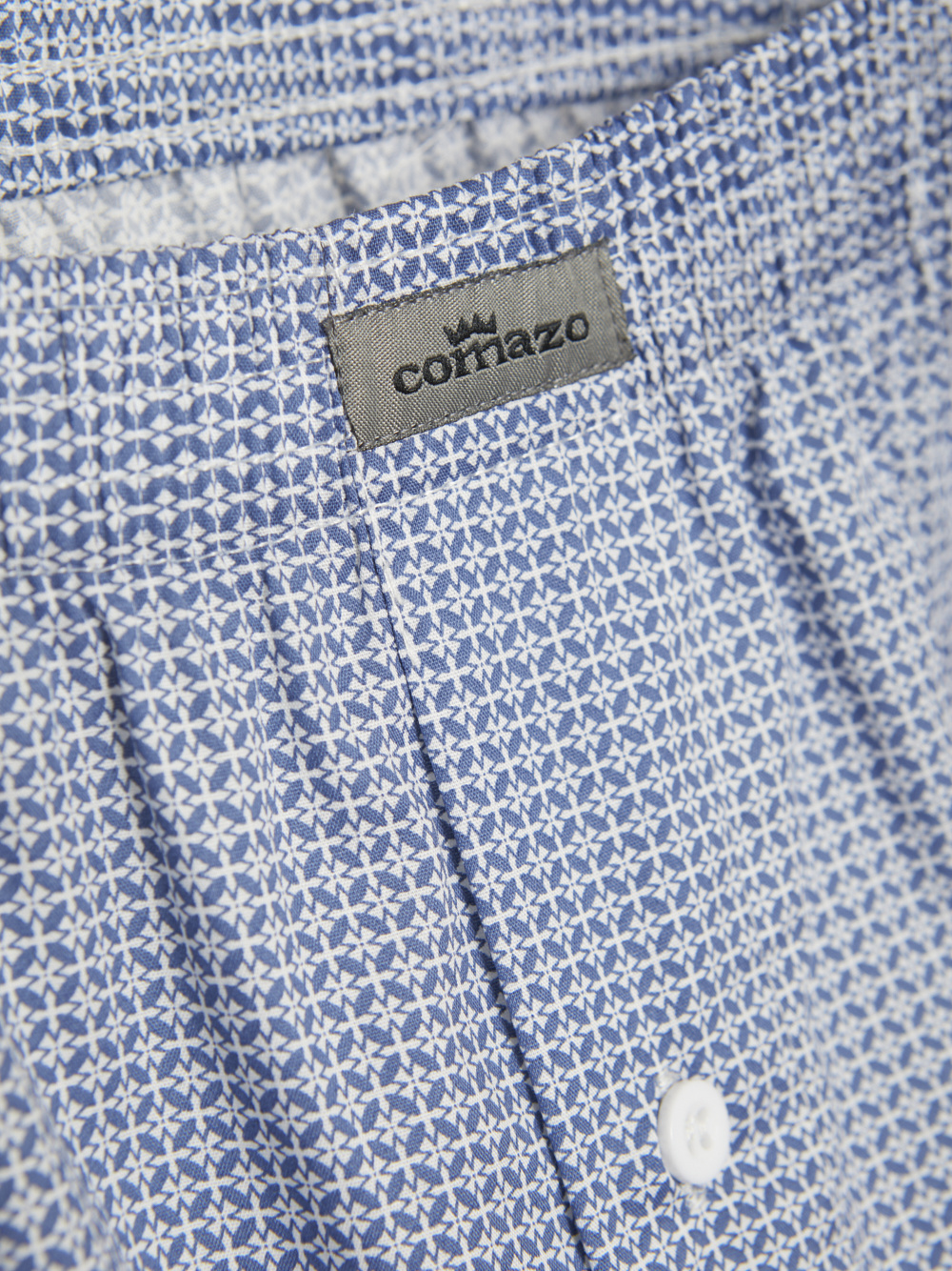 Detailbild Comazo Herren Boxershorts in Blau-Weiss gemustert