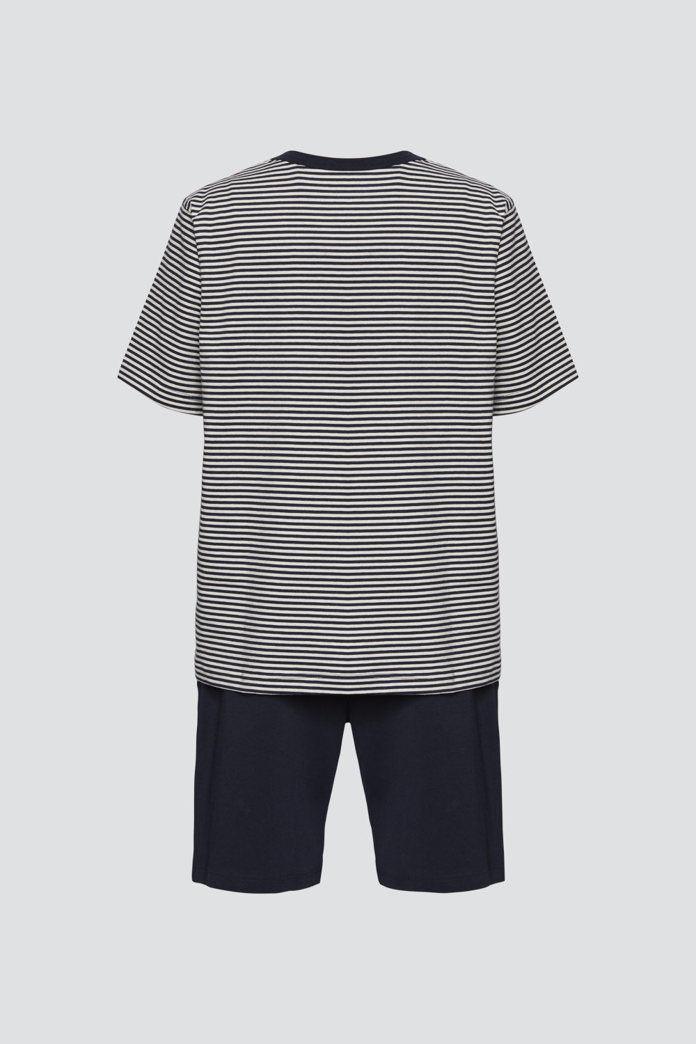 Produktbild Rückansicht Comazo Jungen Shorty-Pyjama Farbe Marine-Geringelt