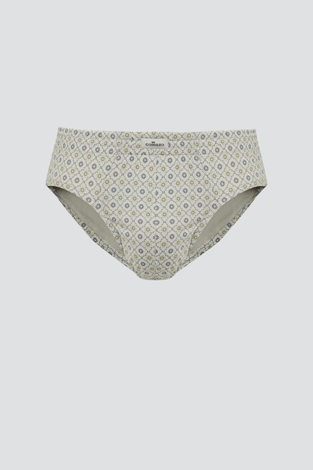 Produktbild Vorderansicht Comazo Herren Jazz-Pants aus 100% Baumwolle ohne Eingriff Farbe Grau mit Muster