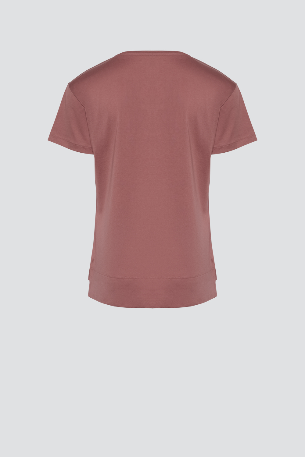 Produktbild Rückansicht Schlafshirt von Comazo in der Farbe Old Rose aus 100% merzerisierter Baumwolle mit Rundhalsausschnitt & Brusttasche