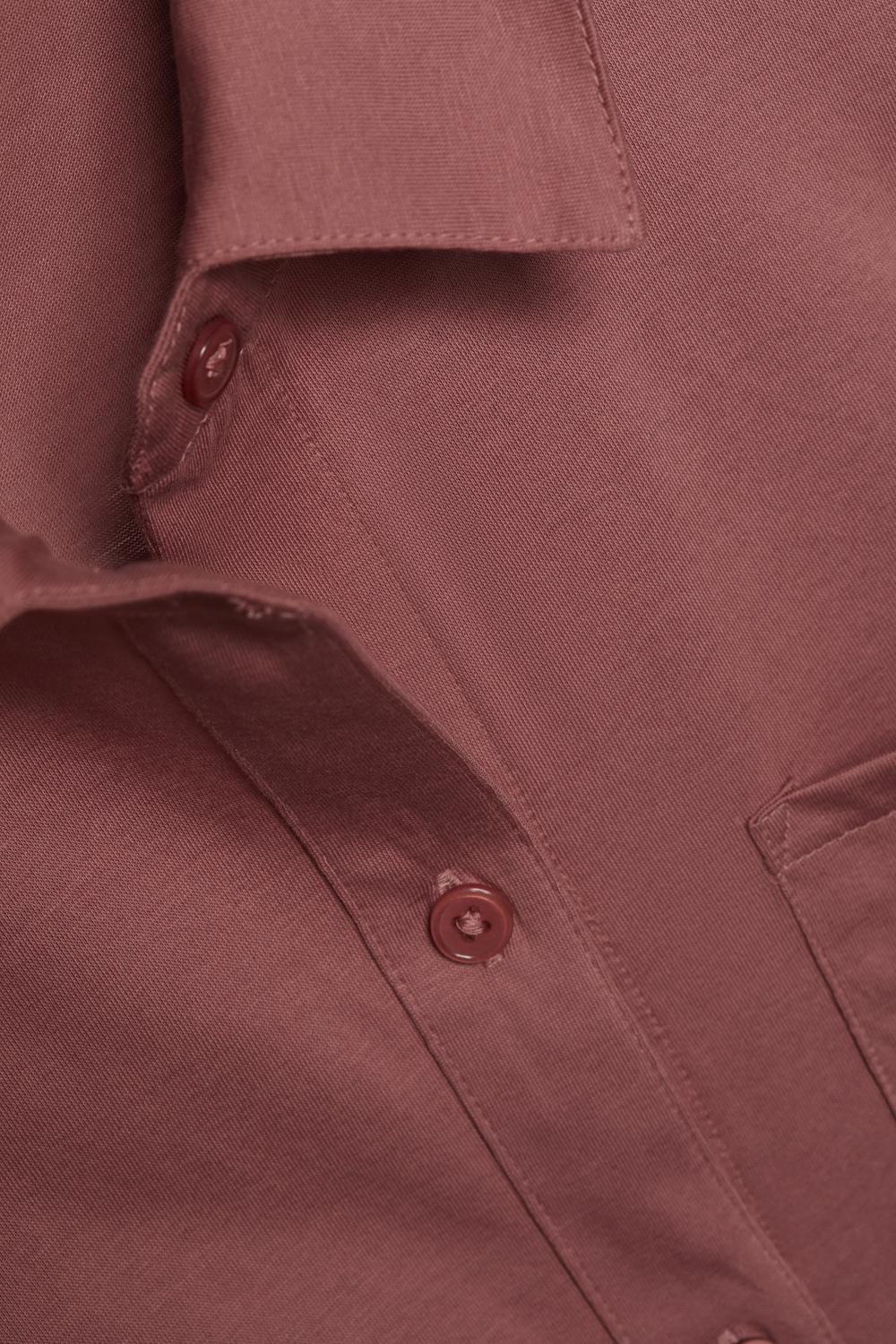 Detailbild Pyjamajacke von Comazo in der Farbe Old Rose aus 100% merzerisierter Baumwolle mit Knopfleiste & Brusttasche