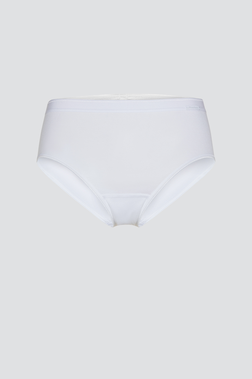 Produktbild Vorderansicht Maxi-Slip von Comazo in der Farbe Weiß Feinripp-Qualität