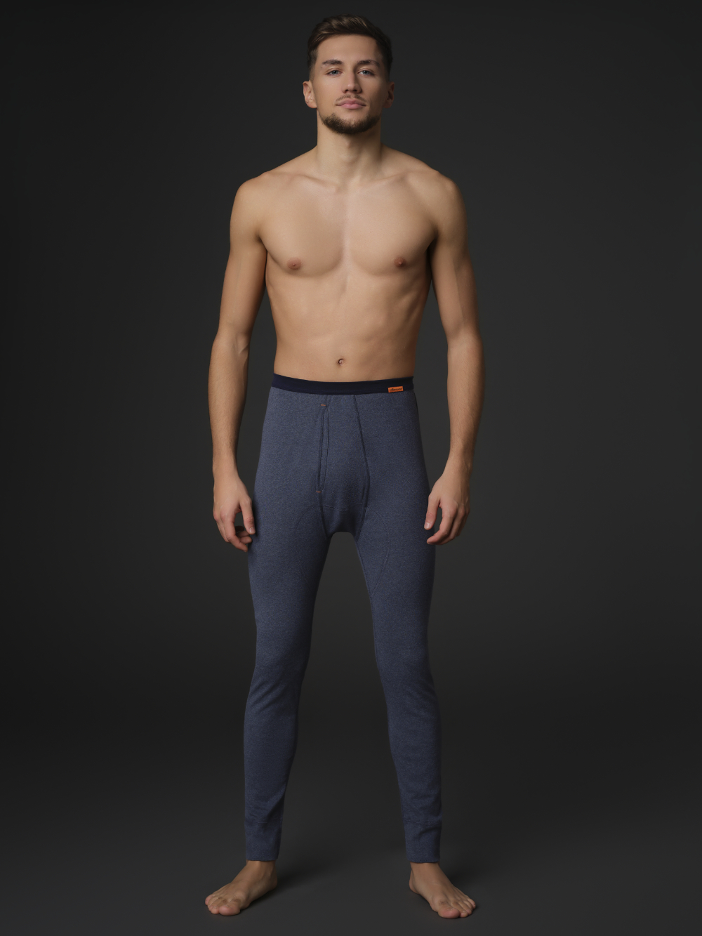 Unterhose lang mit Eingriff von Comazo Protect Farbe Blau-Melange