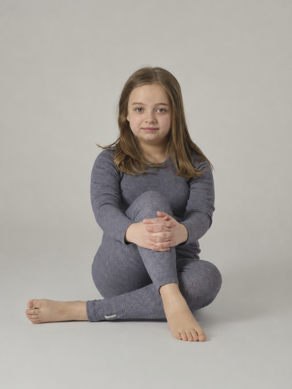 Children's leggings with wool and silk