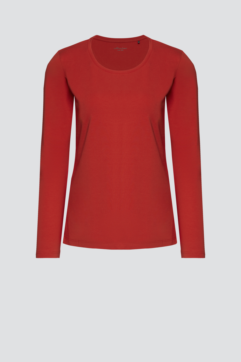 Produktbild Vorderansicht Comazo Damen Basic Shirt langarm Farbe Paprika